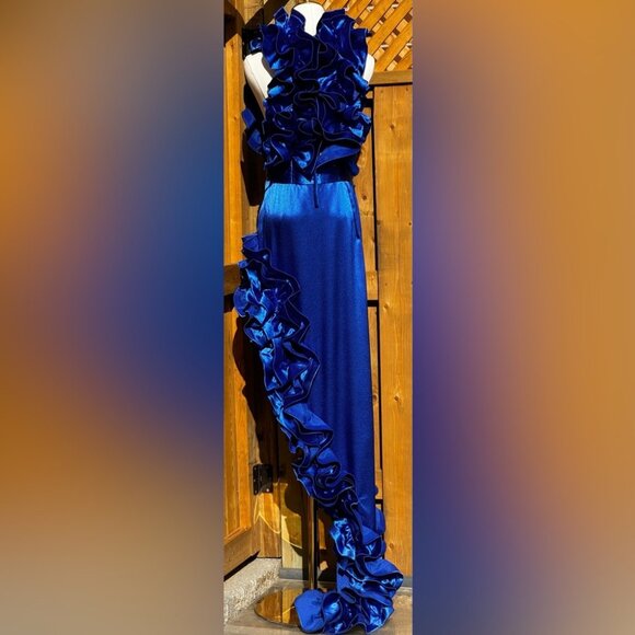 🆕 BRONX & BANCO 🧿 NWOT Aurora Cobalt Blue Gown, Sz L / US 8 - Picture 15 of 15